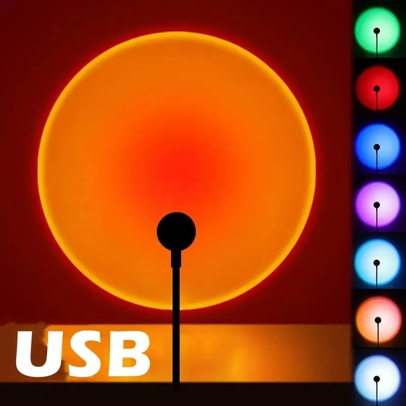 Photography Coffee - USB Sunset โคมไฟสายรุ้งบรรยากาศ Night Light Sunset