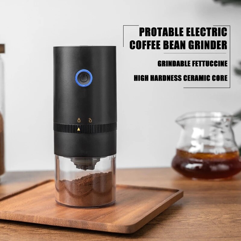 Photography Coffee - เครื่องบดกาแฟไฟฟ้าจอแสดงผล LED สีอบ Pulverizer เครื่องบดพริกไทยดํา Type-c