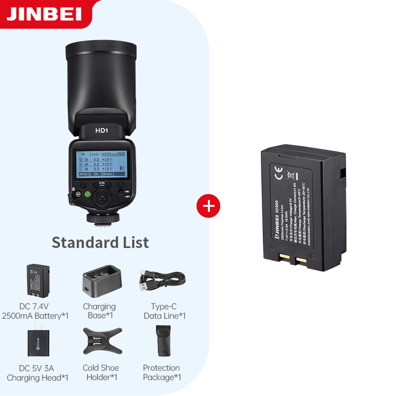 Photography Hd - ชุดไฟแฟลชกล้องถ่ายภาพกลางแจ้ง JINBEI HD-1 หัวกลม HSS Speedlite