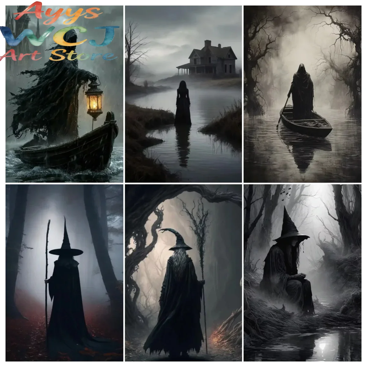 Photography Dark - โปสเตอร์ภาพพิมพ์ศิลปะดาร์กอะคาเดเมีย แม่มดปีศาจ สำหรับตกแต่งห้องนั่งเล่น ตกแต่งบ้าน โลกเวทมนตร์ ภาพวาดบนผ้าใบ