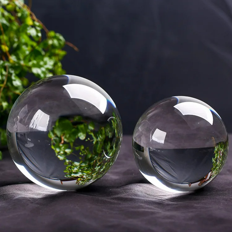 Lens Ball Crystal - ลูกแก้วคริสตัลใสทรงกลมขนาด 30 มม.-100 มม. สำหรับตกแต่งบ้าน ถ่ายภาพ