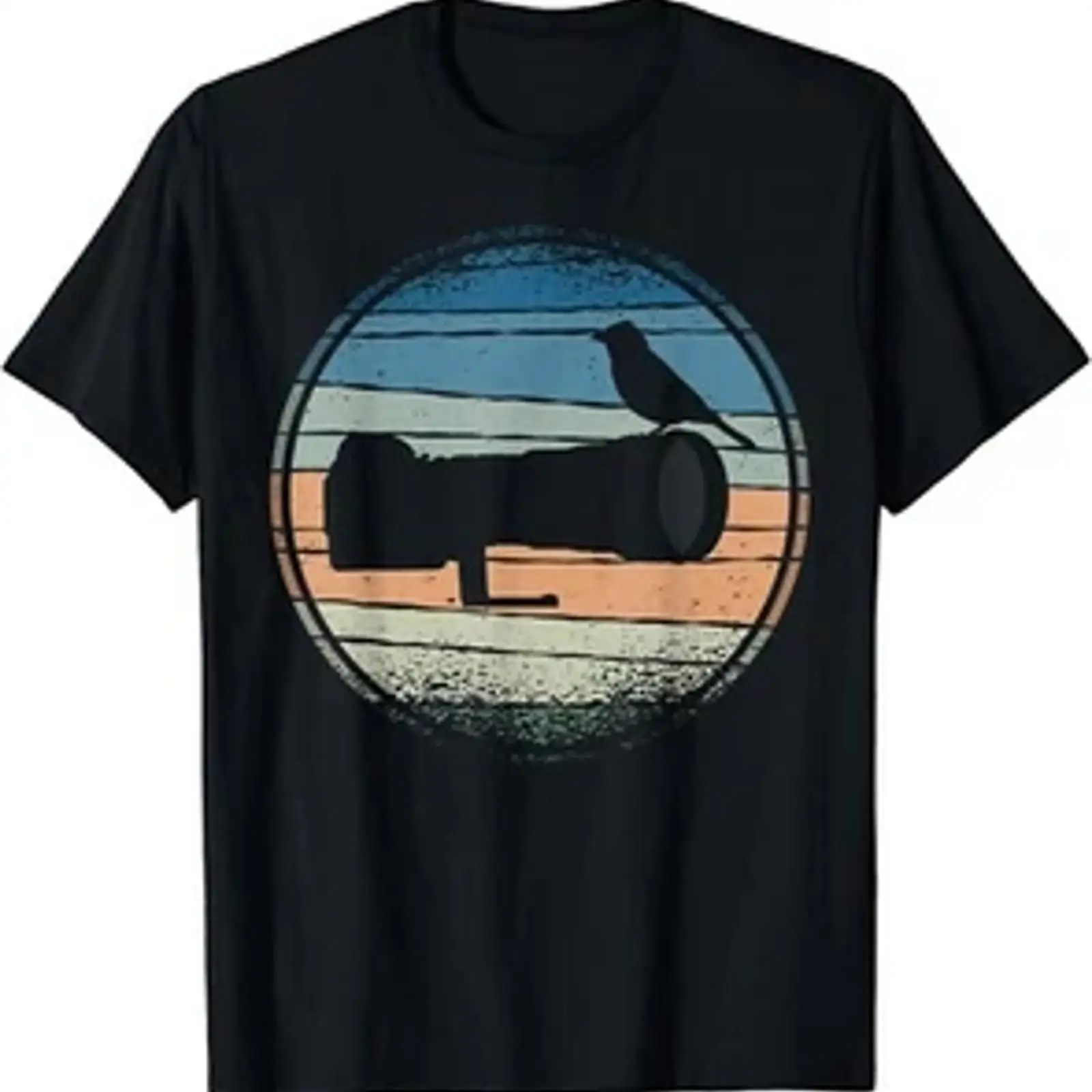 Photography Graphic Design - ภาพถ่ายธรรมชาติ _ เสื้อยืดลายกราฟิกวินเทจพิมพ์ภาพนกเลนส์ยาวบนกล้อง ล้างสีได้เล็กน้อย เสื้อผ้าดีไซเนอร์ ลำลอง