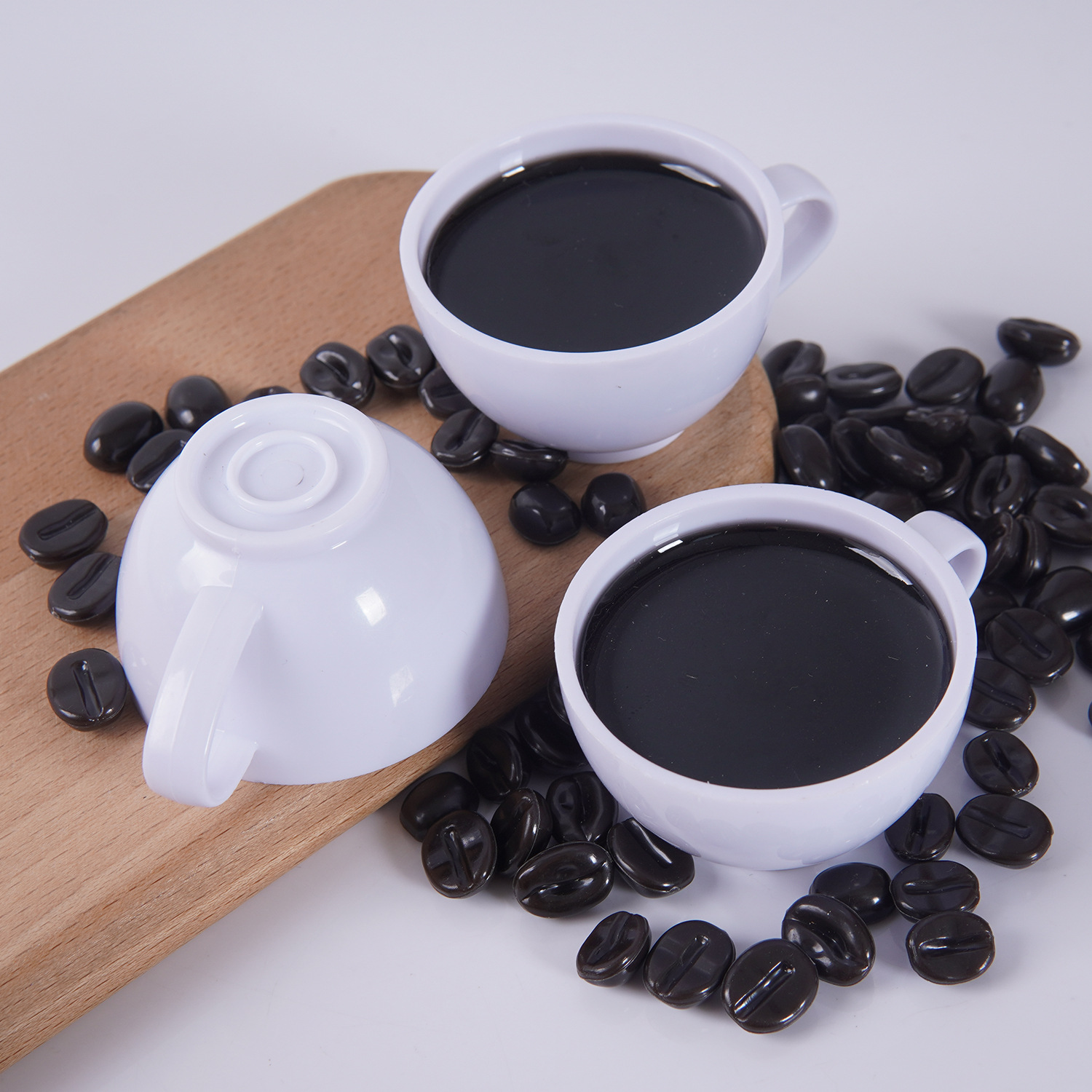 Photography Coffee - โมเดลแก้วกาแฟจำลอง แก้วกาแฟเต็มถ้วย ดีไซน์สร้างสรรค์ สำหรับเครื่องดื่มน้ำชายามบ่าย ของตกแต่งโต๊ะทำงาน อุปกรณ์ประกอบฉากถ่ายภาพ
