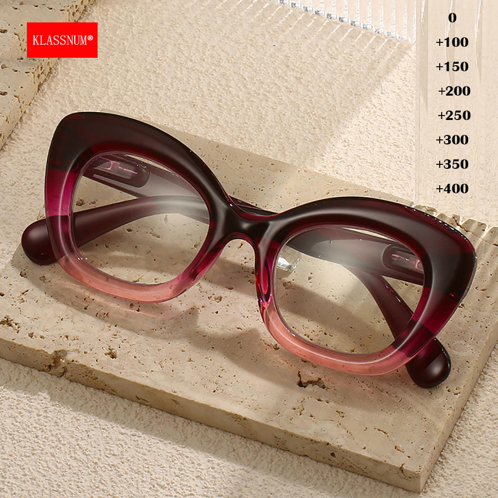 Eye Piece Magnifier - Klassnum อินเทรนด์เส้นหนาแมวตาบวก kacamata baca ขยาย Presbyopia