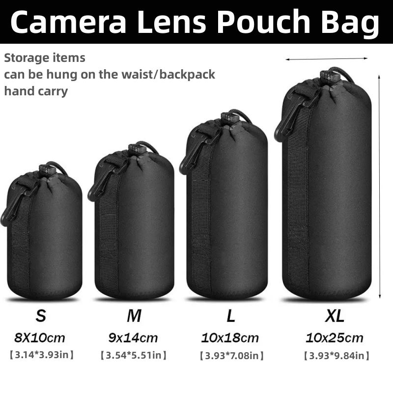 Photography Zone System - RF11 เลนส์กล้องกระเป๋ากระเป๋ากันน้ําเลนส์วิดีโอ Soft Drawstring Protector สําหรับ