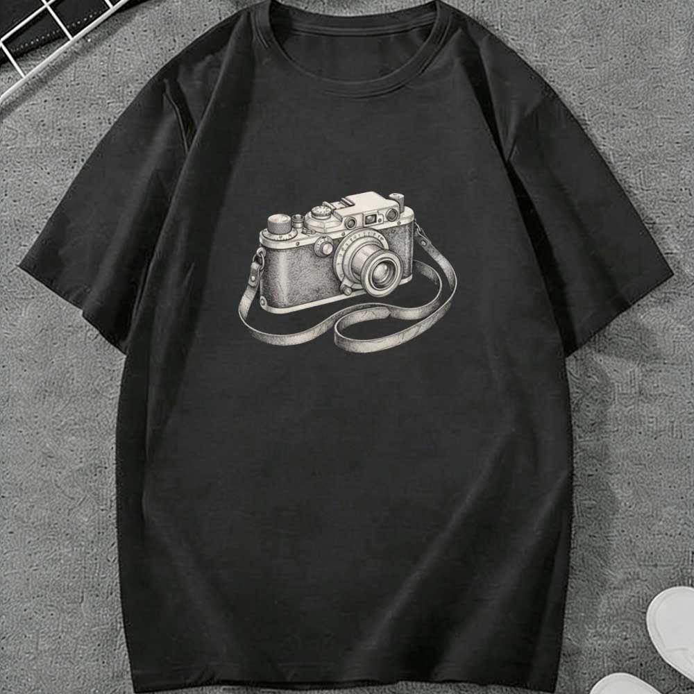 เสื้อเชิ้ตลายกล้องวินเทจ เสื้อ - Photography Graphic Design บทวิจารณ์และราคา