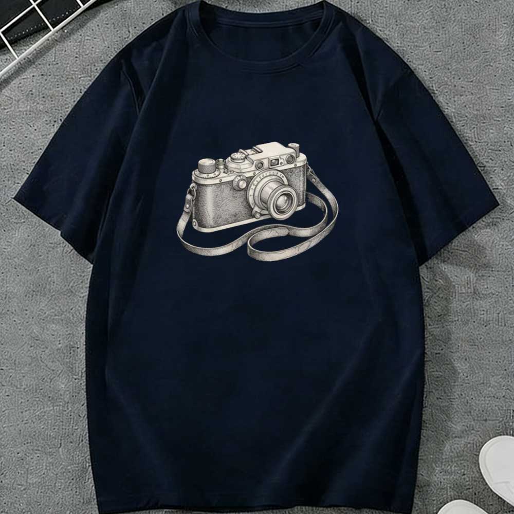 เสื้อเชิ้ตลายกล้องวินเทจ เสื้อ - Photography Graphic Design บทวิจารณ์และราคา