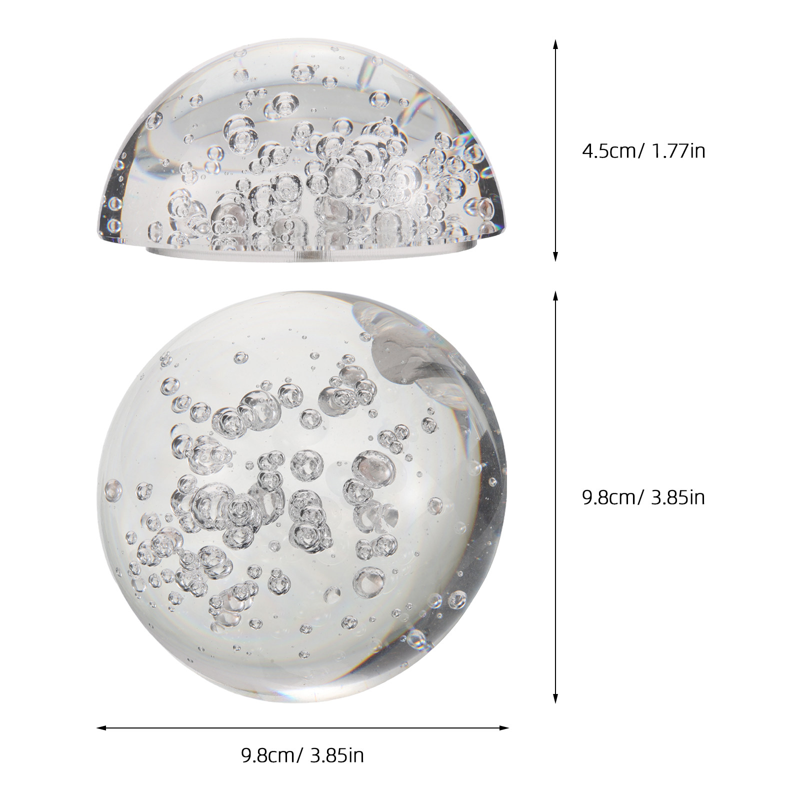 ของตกแต่งคริสตัลรูปครึ่งวงกลม  - Lens Ball Crystal บทวิจารณ์และราคา